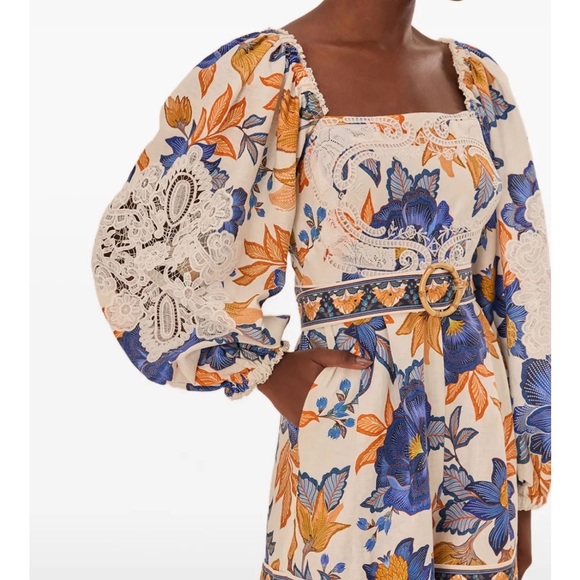 FARM Rio lace-trimmed floral playsuit XS - Picture 5 of 9